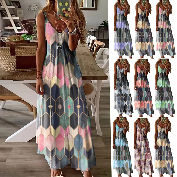 Suneva - Casual Printed Summer Vest Dress