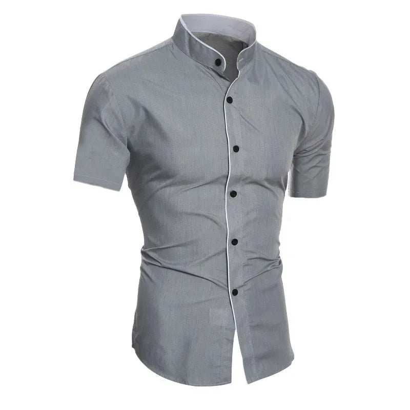 Zuberi | Men's Solid Color Casual Short Sleeve Shirt