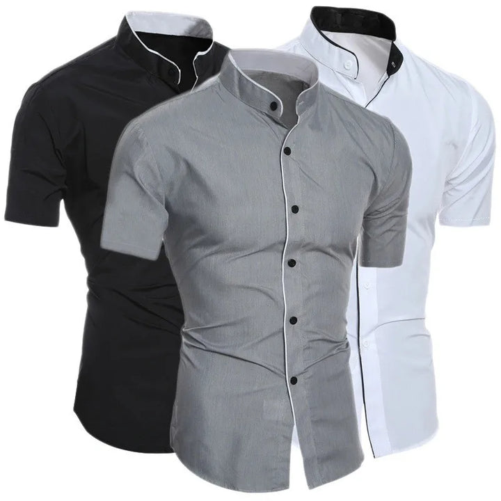 Zuberi | Men's Solid Color Casual Short Sleeve Shirt