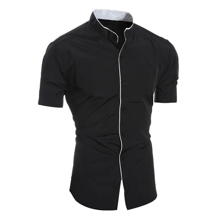 Zuberi | Men's Solid Color Casual Short Sleeve Shirt