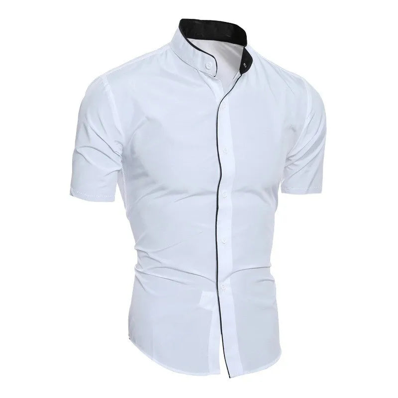 Zuberi | Men's Solid Color Casual Short Sleeve Shirt